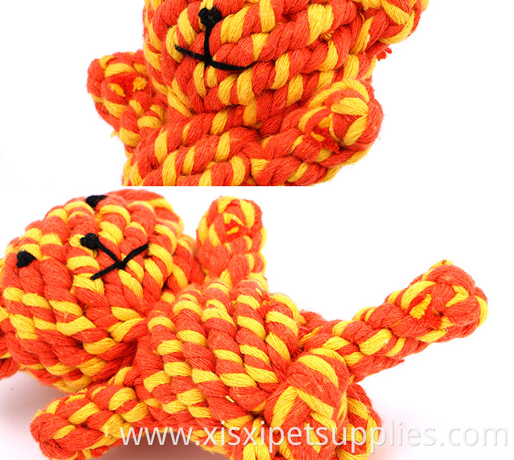 animal shape cotton rope dog chew cleaning teeth toy for pet